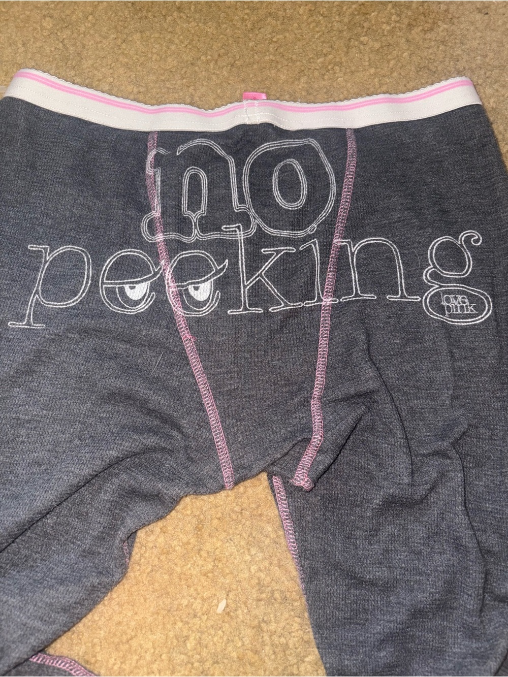 Rare Y2K Victoria’s Secret PINK No Peeking Thermal Long Johns Pajama Pants S